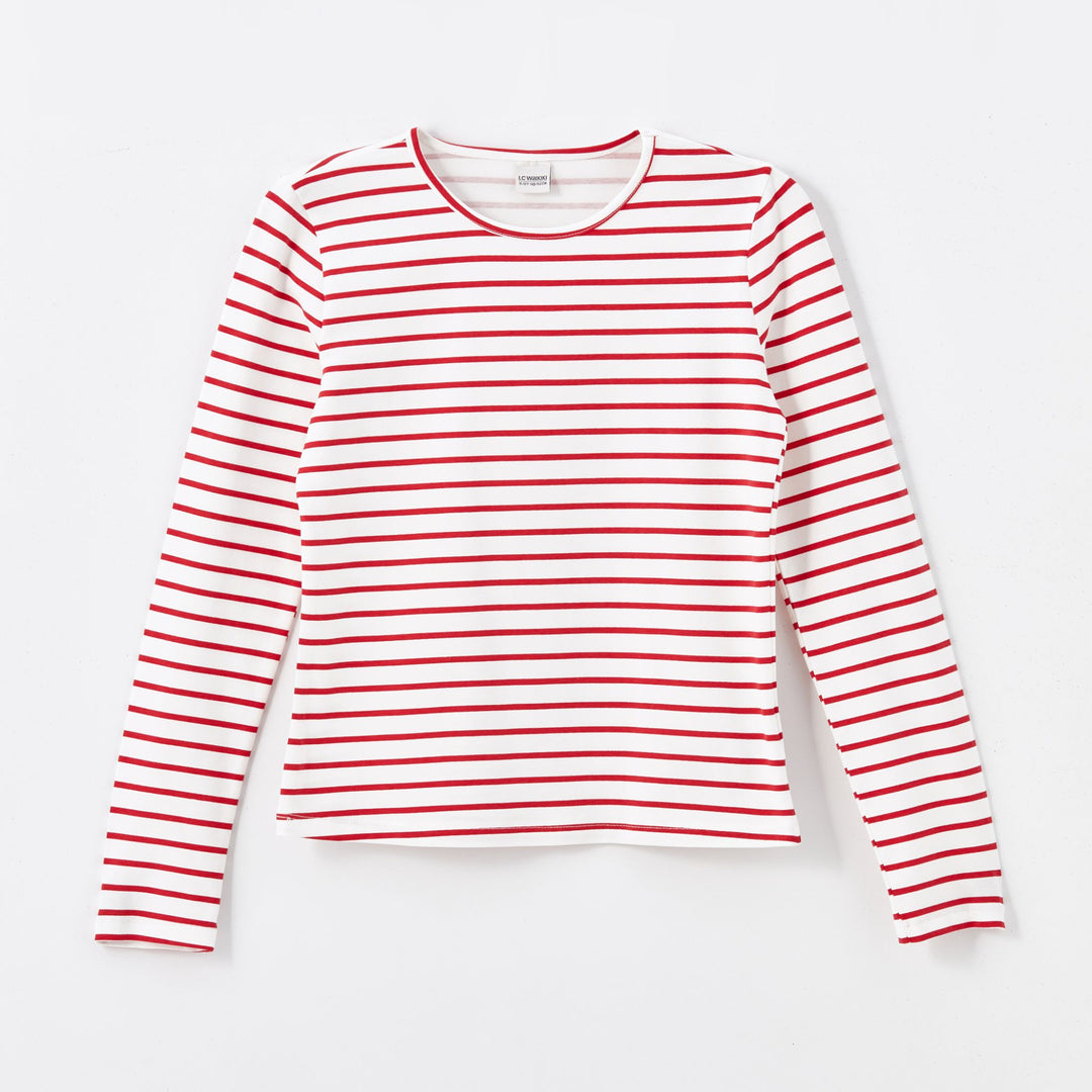 Moudda LC Waikiki - Body jersey basique manches longues Fille Imprimé en rouge - Tunisie 1