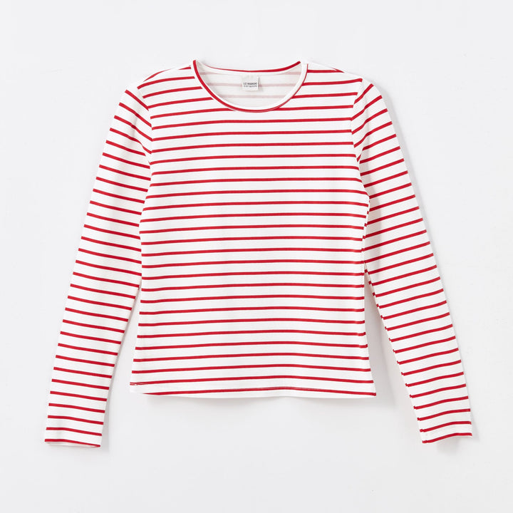 Moudda LC Waikiki - Body jersey basique manches longues Fille Imprimé en rouge - Tunisie 1