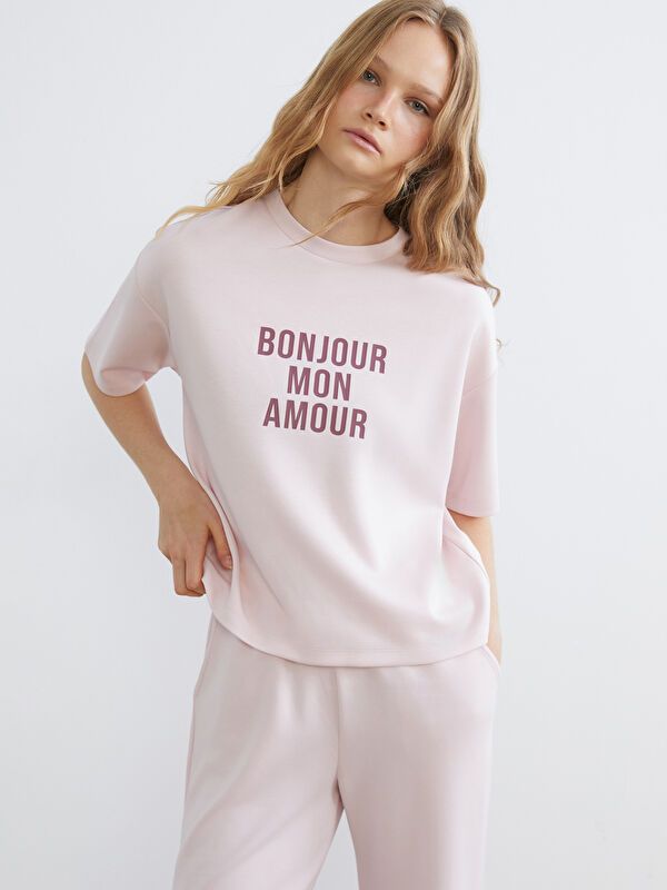 Moudda LC Waikiki - Body imprimé manches courtes en jersey pour Femme - Tunisie 1