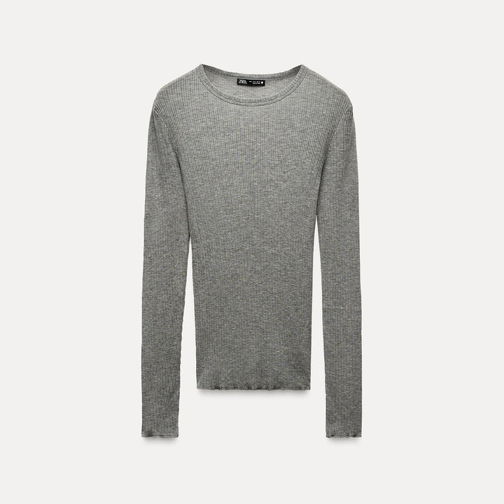 Moudda ZARA - Top Mini Côtelé Manches Longues - Tunisie 1