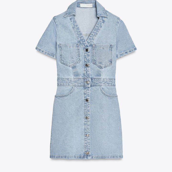 Moudda ZARA - Robe Denim Mini - Encolure Forcée & Boutons - Tunisie 1