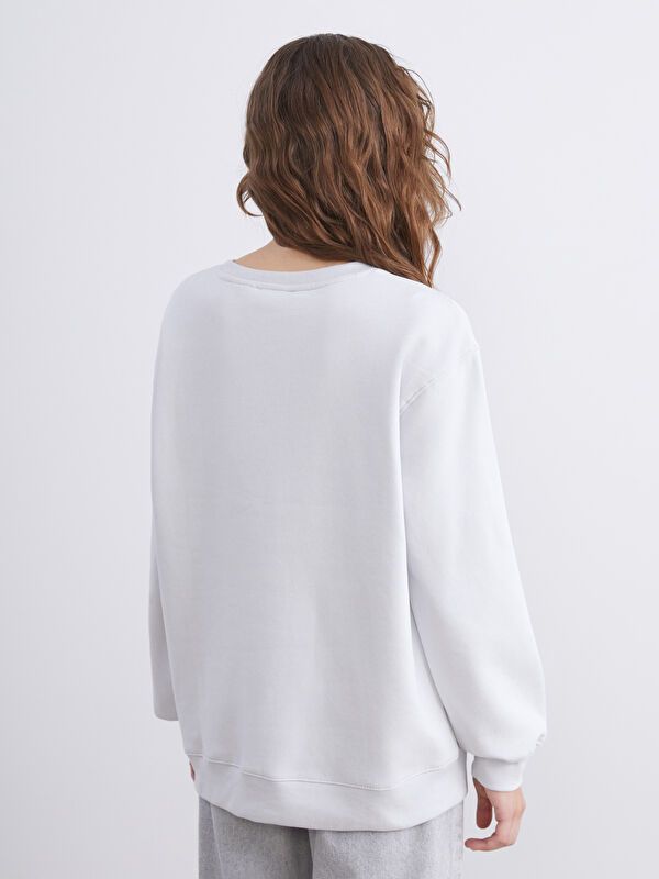 Moudda LC Waikiki - Sweatshirt en jersey sous licence Femme Gris clair - Tunisie 4