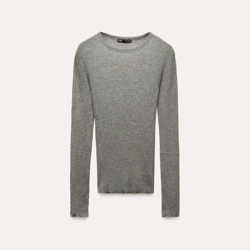 Moudda ZARA - Top Mini Côtelé Manches Longues - Tunisie 2