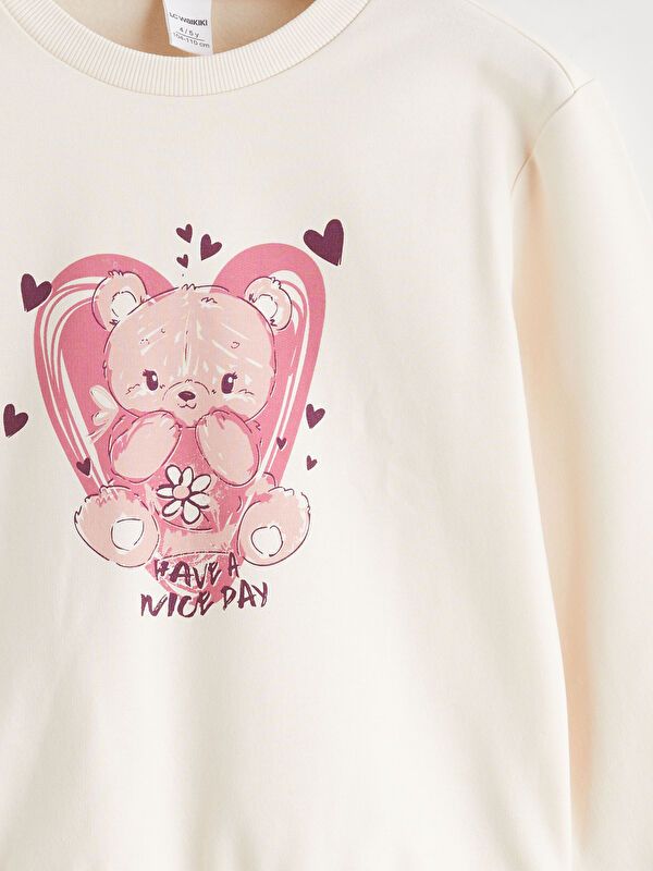 Moudda LC Waikiki - Ensemble en jersey filles couleur Écru imprimé pour filles - Tunisie 6