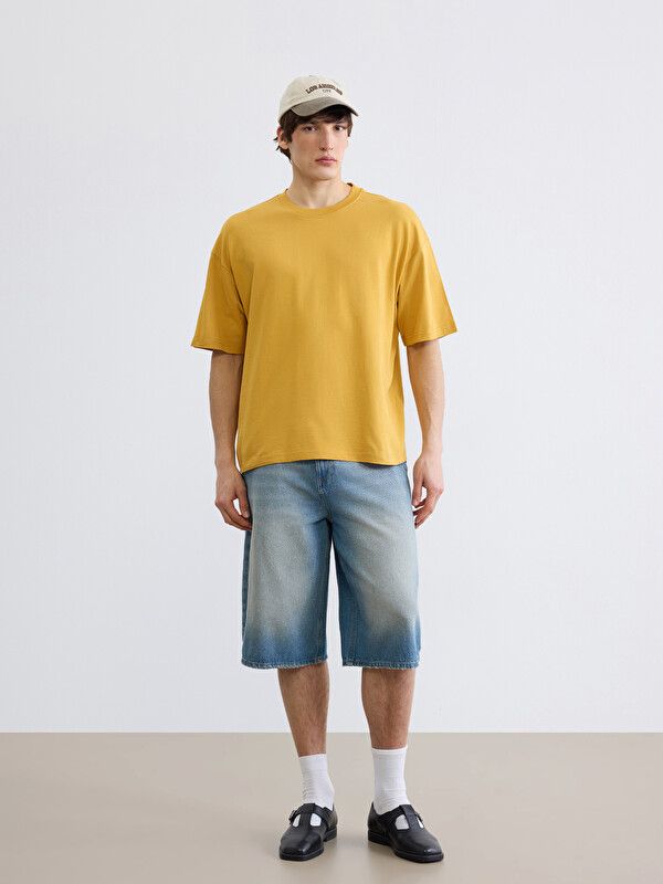 Moudda LC Waikiki - T-shirt basique manches courtes en jersey pour Homme couleur Jaune foncé - Tunisie 2