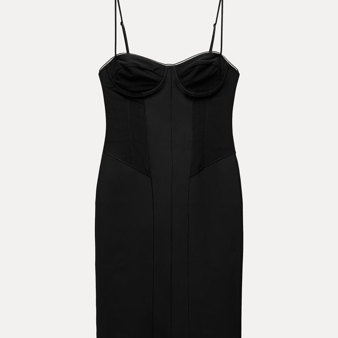 Moudda ZARA - Robe mi-longue bretelles en maille polyamide - Tunisie 2