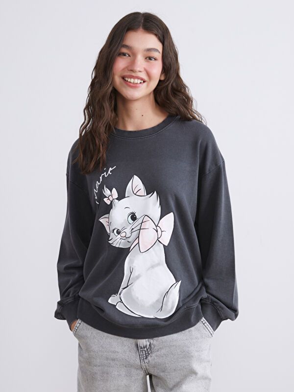 Moudda LC Waikiki - Sweatshirt en jersey sous licence Femme Anthracite - Tunisie 1