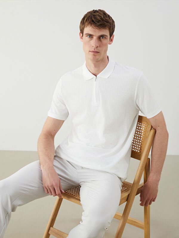 Moudda LC Waikiki - T-shirt en jersey manches courtes Homme Ecru - Tunisie 1