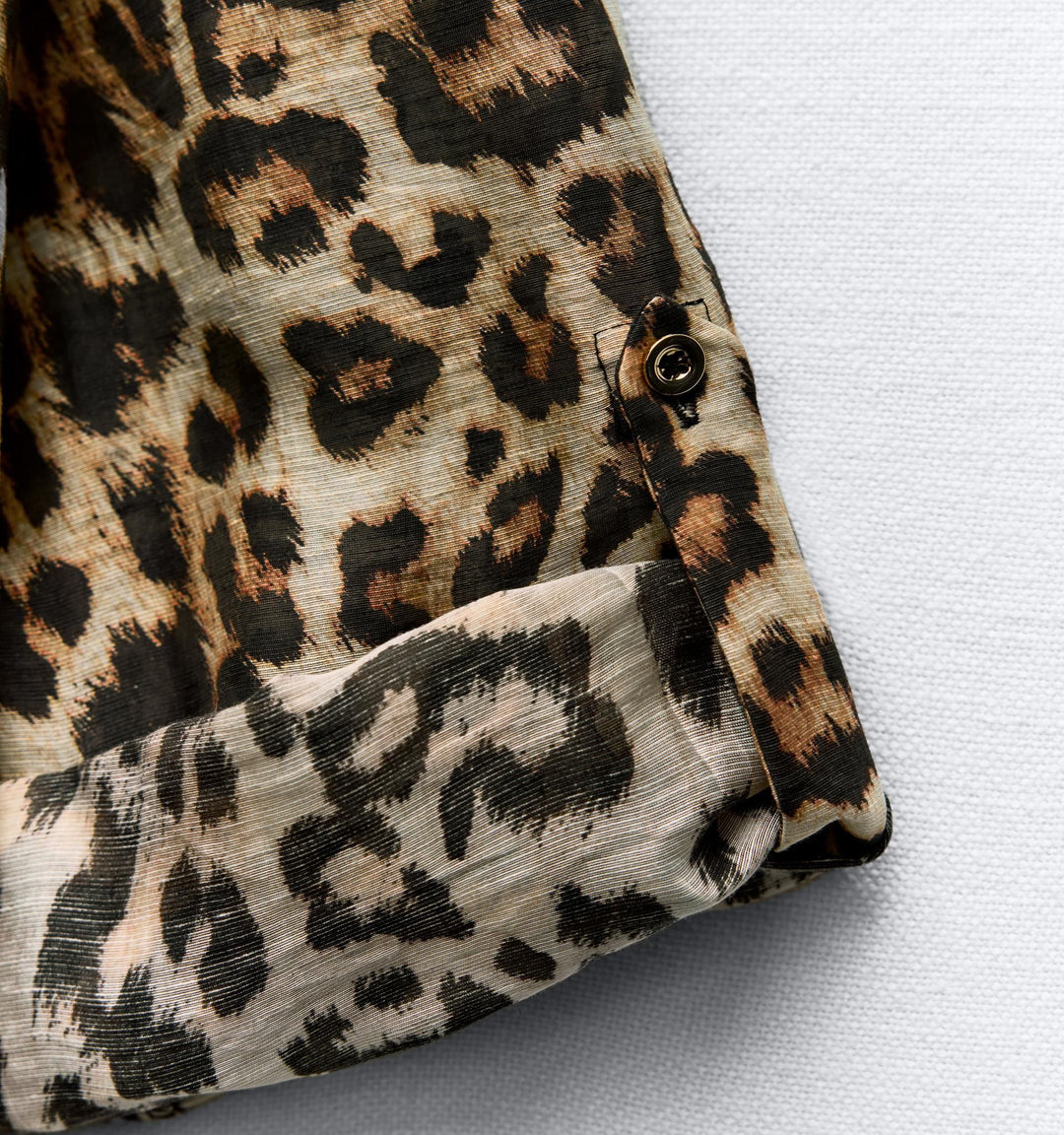 Moudda ZARA - Chemise en lin imprimée animalier manches longues passants poches - Tunisie 3