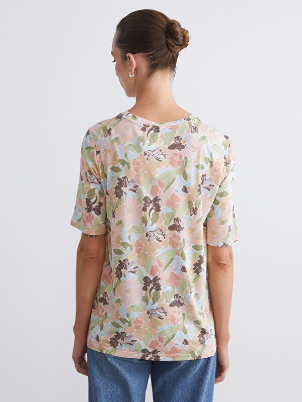 Moudda LC Waikiki - Body jersey manches courtes Femme Imprimé mélange - Tunisie 4