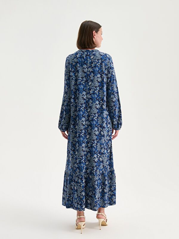 Moudda LC Waikiki - Robe jersey manches longues Femme Imprimé marine - Tunisie 4