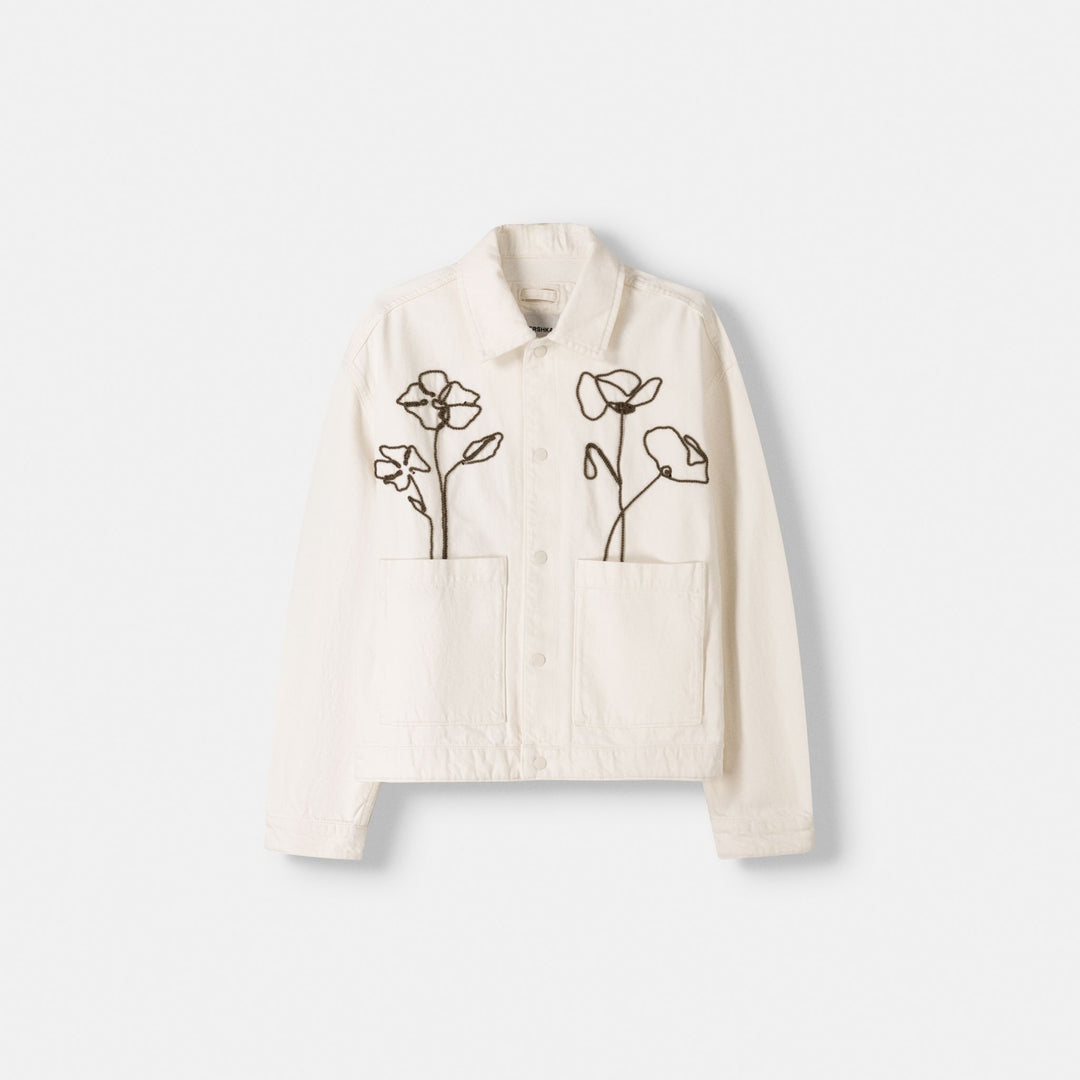 Moudda BERSHKA - Veste en coton brodée fleurs - Tunisie 1