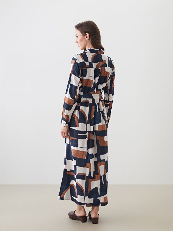 Moudda LC Waikiki - Robe tissée manches longues Femme Imprimé mélange - Tunisie 4