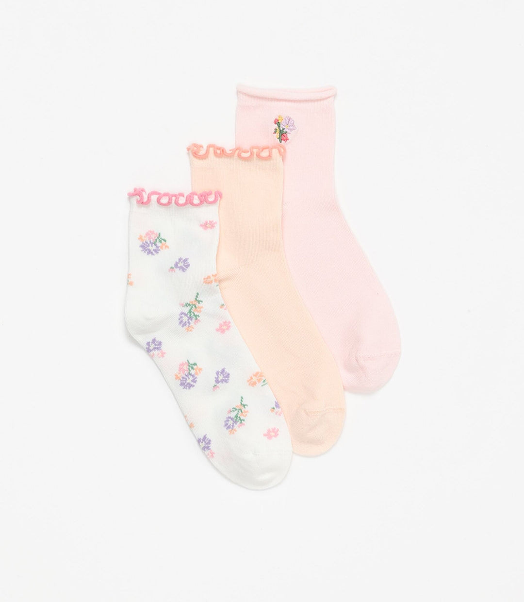 Moudda Lefties - Pack 3 Chaussettes Cheville - Fleur Curling - Tunisie 1