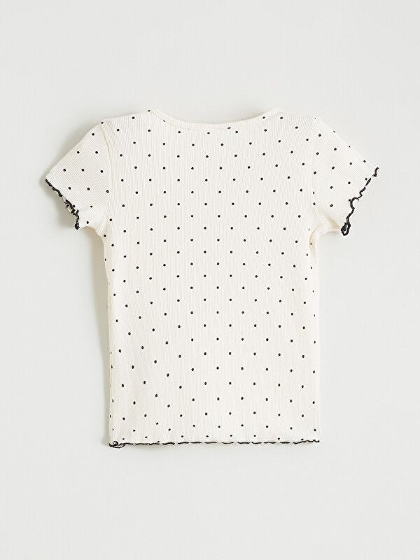 Moudda LC Waikiki - Body manches courtes en jersey pour Fille couleur Écru imprimé - Tunisie 3