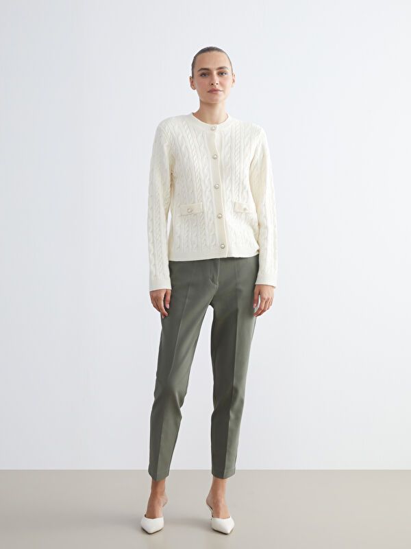 Moudda LC Waikiki - Pantalon tissé moyen Femme Kaki - Tunisie 1