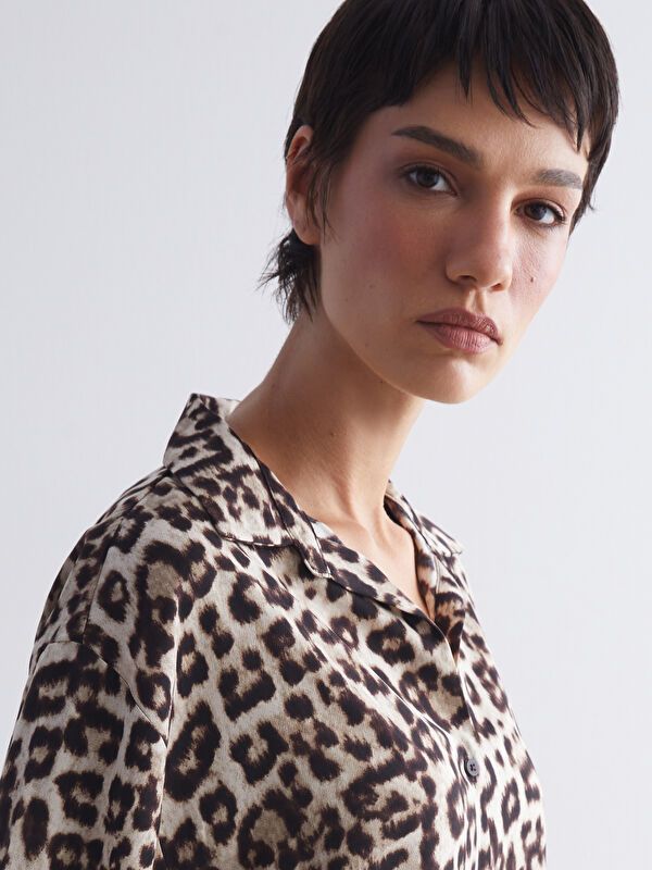 Moudda LC Waikiki - Chemise tissée manches longues Femme Imprimé en noir - Tunisie 3