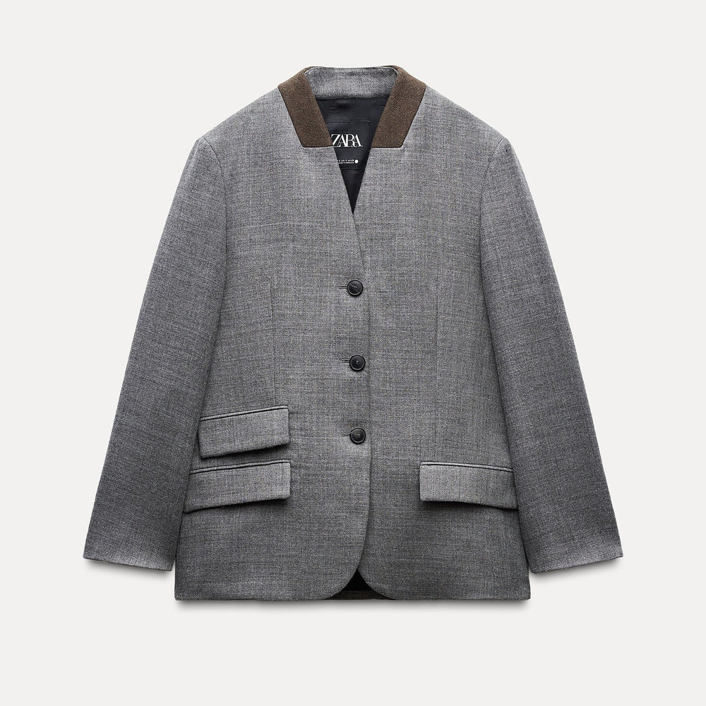 Moudda ZARA - Veste en laine col contraste style grand-père - Tunisie 2
