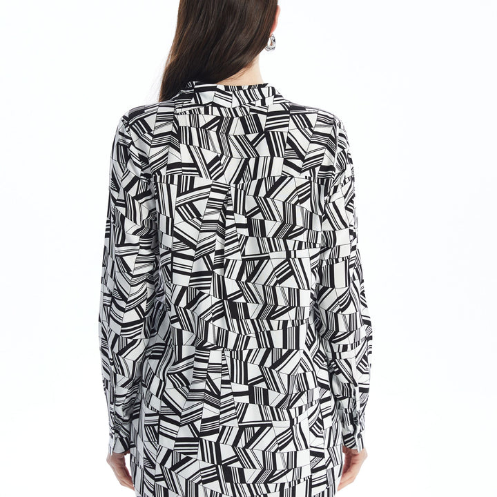 Moudda LC Waikiki - Chemise tissée imprimée manches longues Femme Imprimé blanc - Tunisie 5