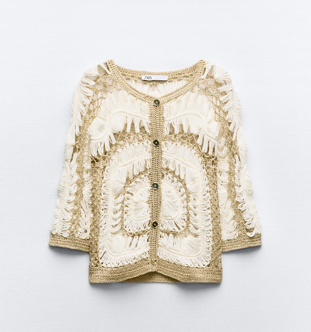Moudda ZARA - Veste en crochet bicolore, boutonnée - Tunisie 3