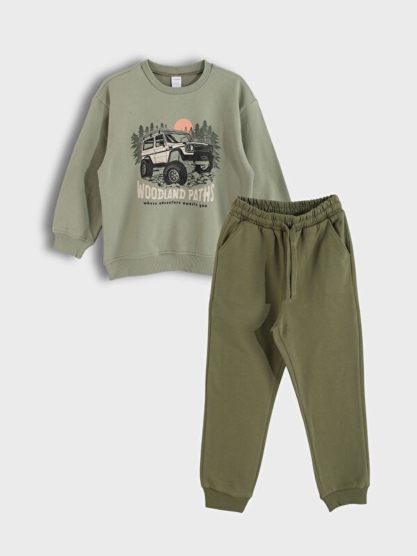 Moudda LC Waikiki - Ensemble en jersey manches courtes Garçon Vert terne - Tunisie 1