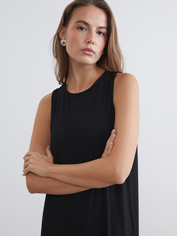 Moudda LC Waikiki - Robe maternité en jersey manches courtes pour Femme couleur Noir - Tunisie 3