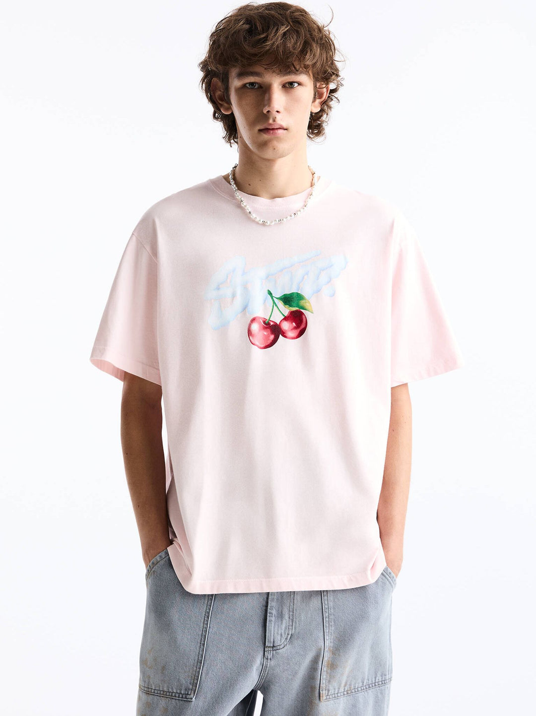 Moudda PULL & BEAR - T-Shirt Lavé Logo STWD Cerises - Tunisie 3