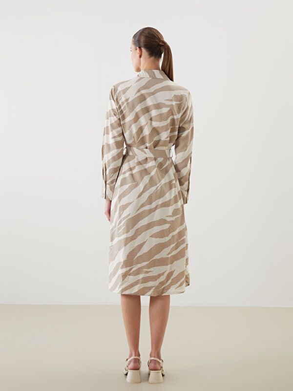 Moudda LC Waikiki - Robe tissée manches longues Femme Imprimé écru - Tunisie 4