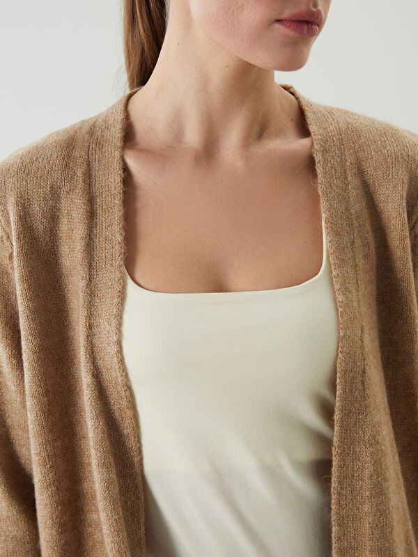 Moudda LC Waikiki - Cardigan tricot épais Femme Mélange de chameau - Tunisie 3