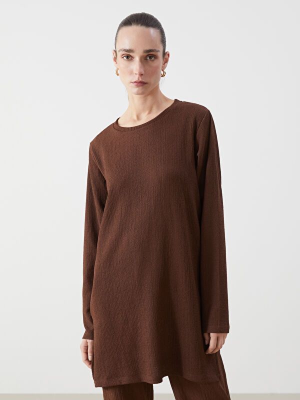 Moudda LC Waikiki - Body manches longues en jersey couleur Marron pour femmes - Tunisie 1