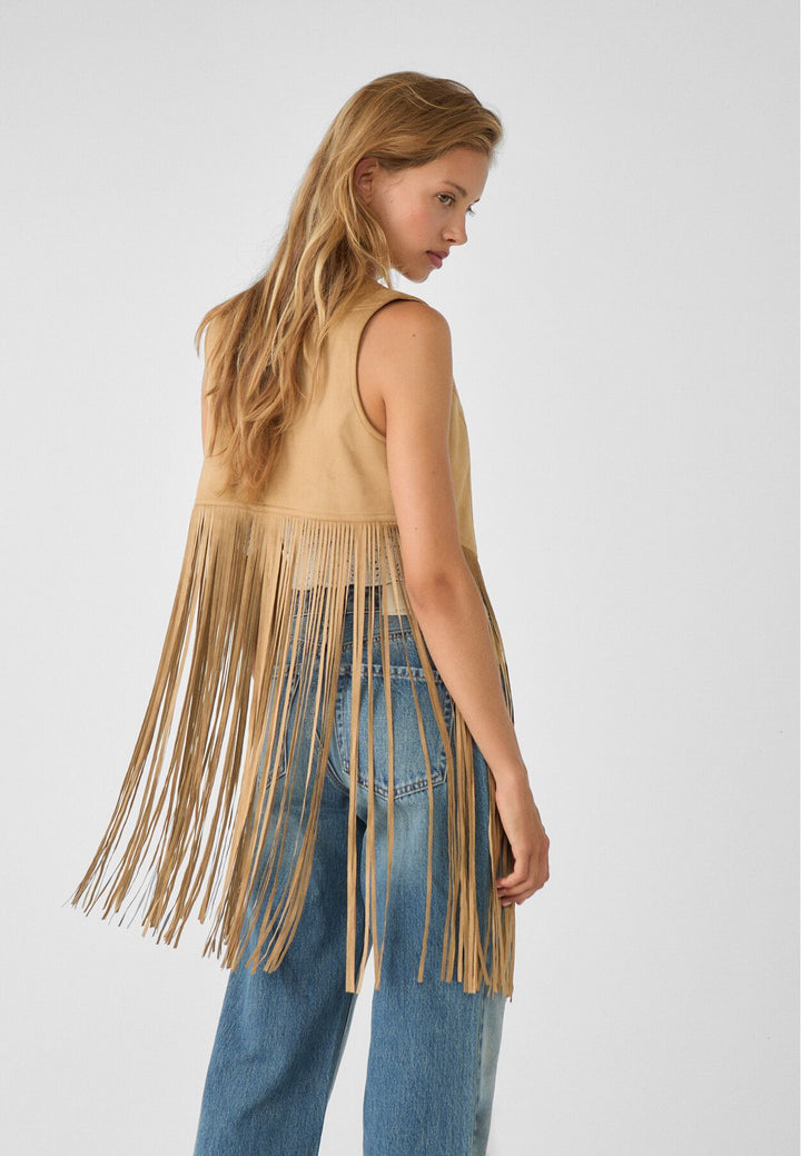 Moudda STRADIVARIUS - Gilet Bonded à Franges - Tunisie 5