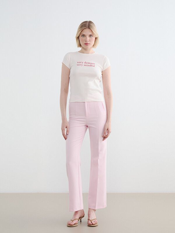 Moudda LC Waikiki - Body imprimé manches courtes en jersey pour Femme couleur Rose pâle - Tunisie 2