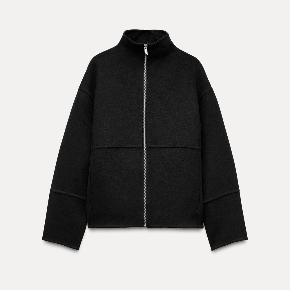 Moudda ZARA - Noir – veste tissu double col cheminée - Tunisie 2