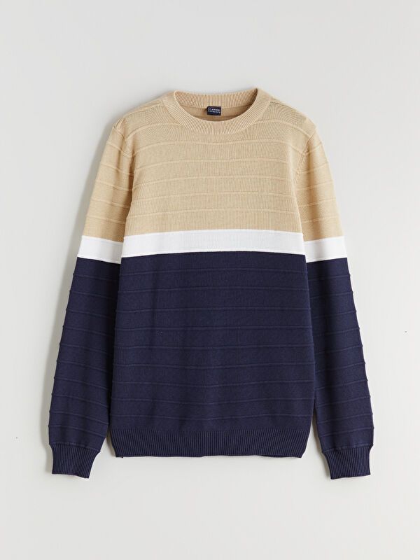 Moudda LC Waikiki - Pull en tricot Garçon Rayures beiges - Tunisie 1