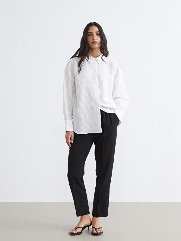 Moudda LC Waikiki - Pantalon fin en tissu pour Femme couleur Noir - Tunisie 1