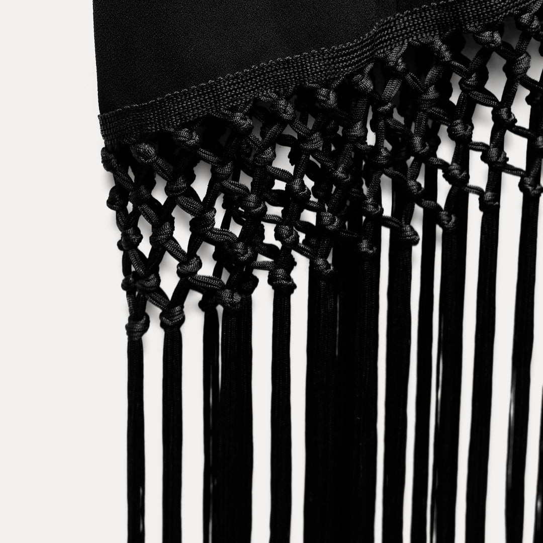 Moudda ZARA - Robe épaules dénudées fantaisie franges ourlet - Tunisie 4