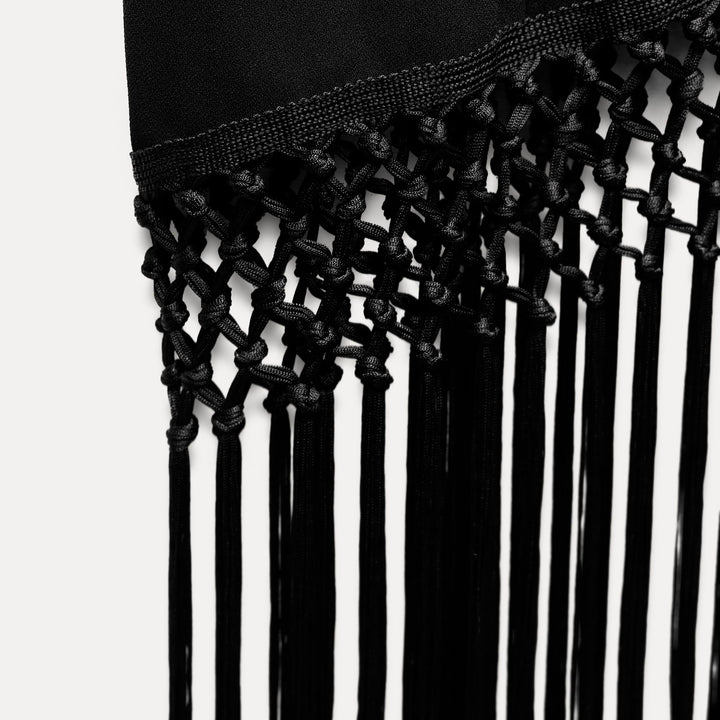 Moudda ZARA - Robe épaules dénudées fantaisie franges ourlet - Tunisie 4