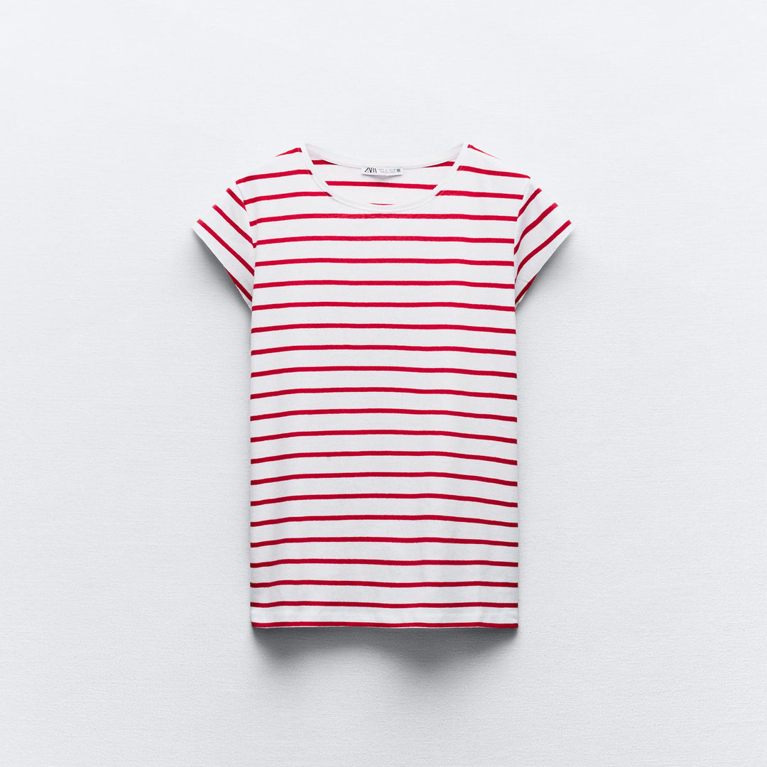 Moudda ZARA - T-shirt Côtelé en Coton Léger - Tunisie 1