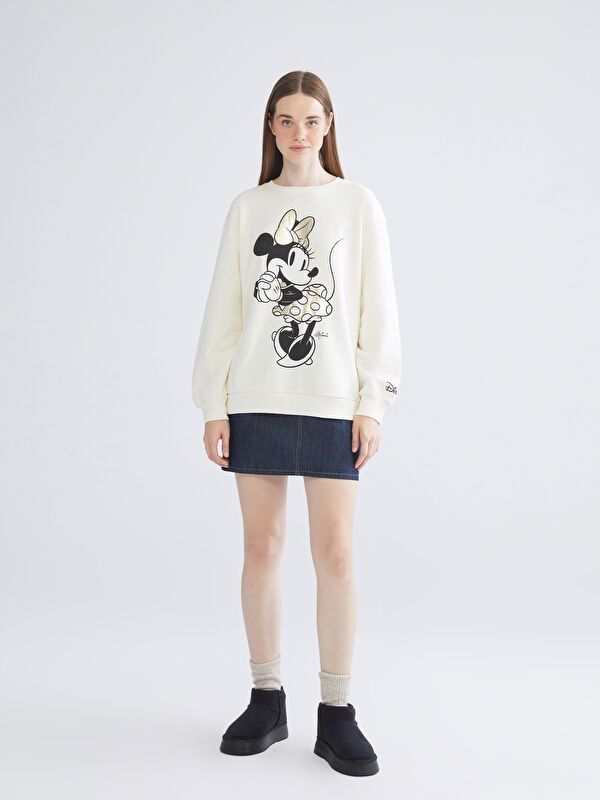 Moudda LC Waikiki - Sweatshirt en jersey sous licence Femme Beige clair - Tunisie 2