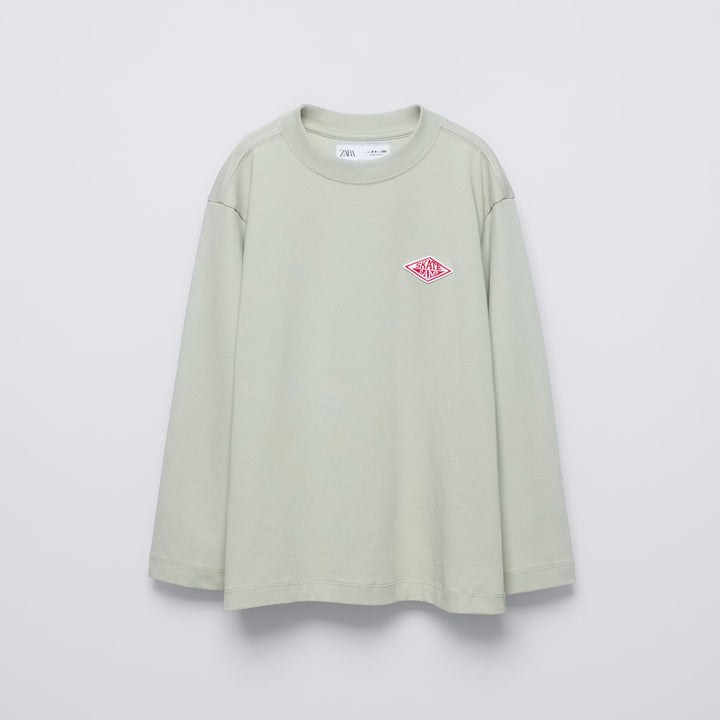 Moudda ZARA - T-shirt manches longues, patch rouge poitrine - Tunisie 1