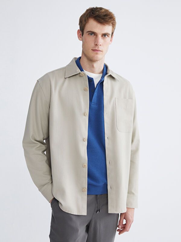 Moudda LC Waikiki - Veste-chemise tissée Homme Beige - Tunisie 1