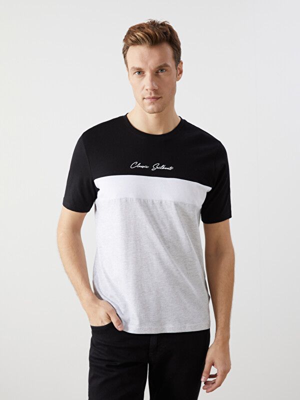 Moudda LC Waikiki - T-shirt imprimé manches courtes en jersey pour Homme couleur Noir rayé - Tunisie 1