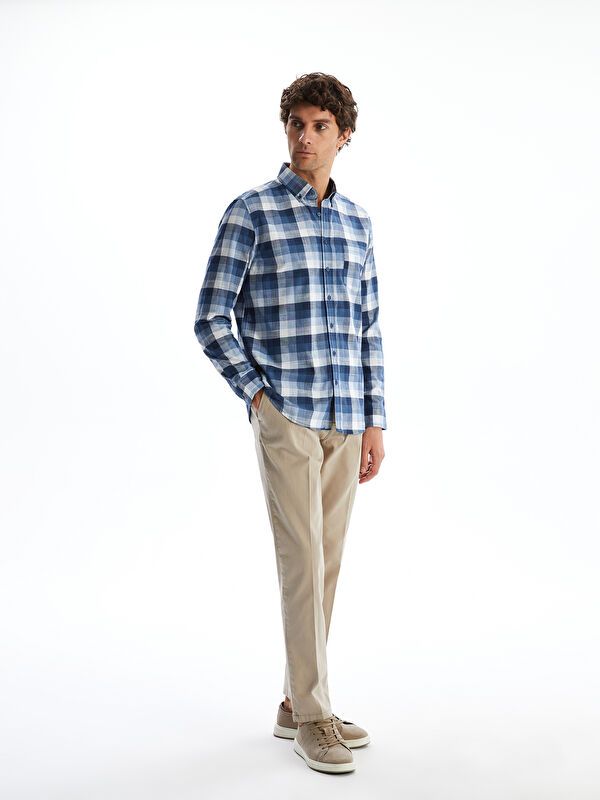 Moudda LC Waikiki - Chemise à carreaux manches longues en tissu pour Homme - Tunisie 2