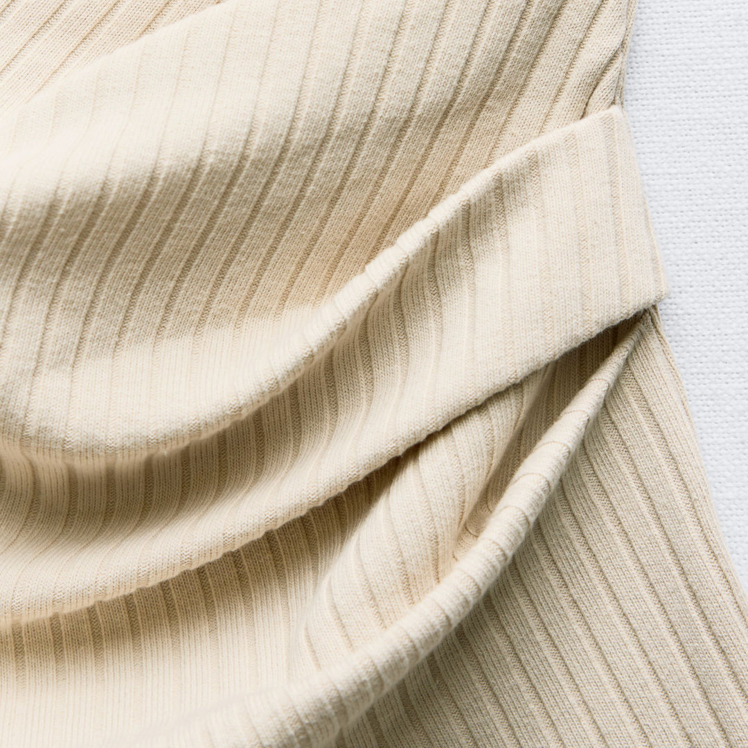 Moudda ZARA - Top Drapé Asymétrique Maille Côtelée - Tunisie 3