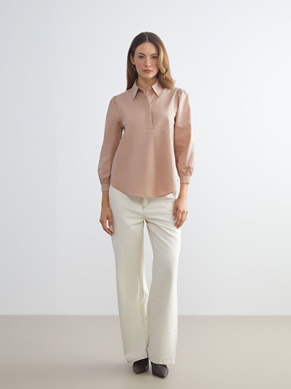 Moudda LC Waikiki - Blouse tissée manches longues Femme Brun - Tunisie 2