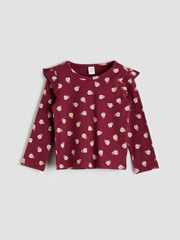 Moudda LC Waikiki - Body en jersey manches longues Fille Bordeaux léger p - Tunisie 1