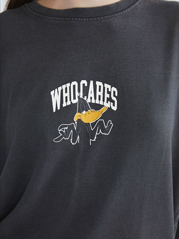 Moudda LC Waikiki - Sweatshirt en jersey sous licence Femme Anthracite - Tunisie 3