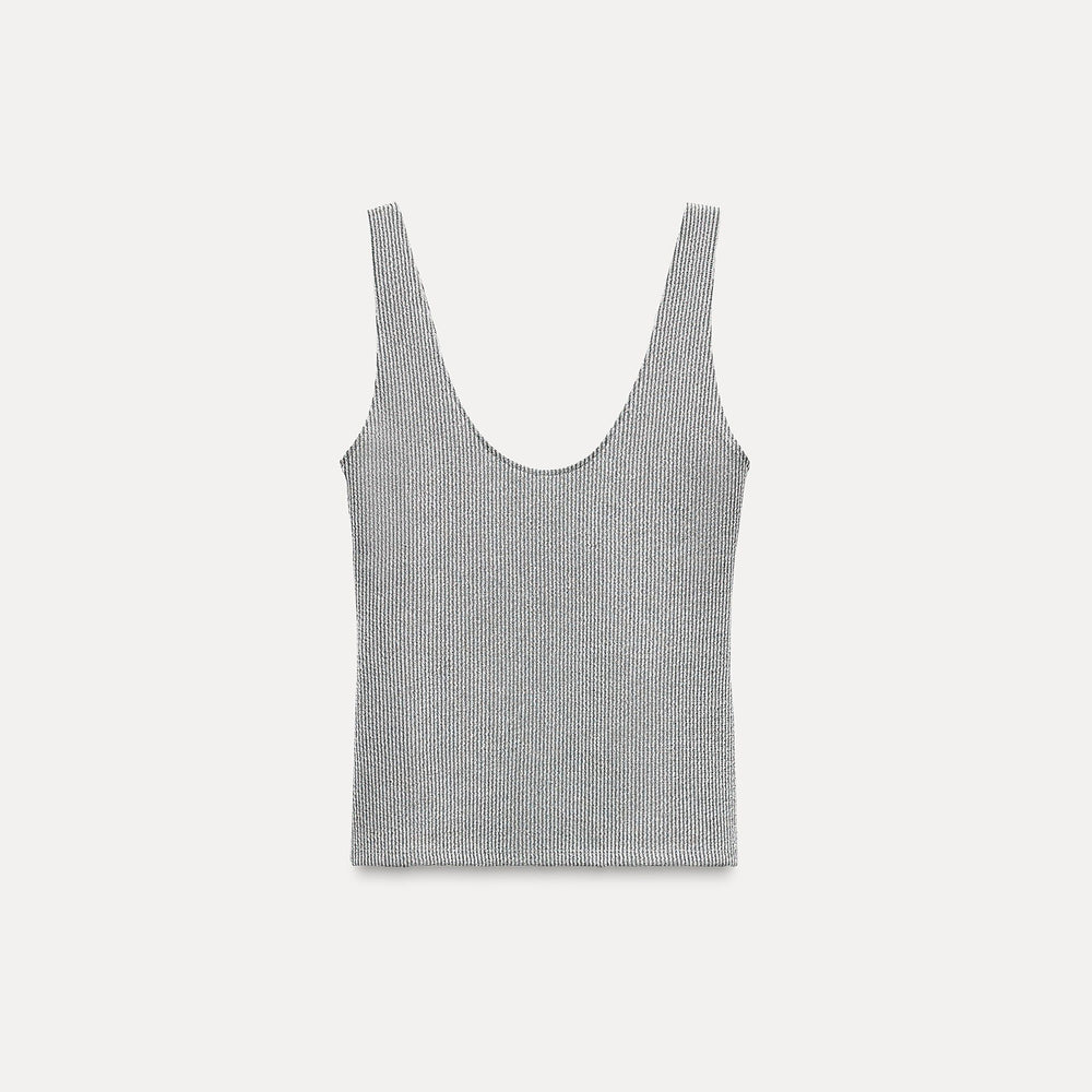 Moudda ZARA - T-shirt bretelles côtelé lurex - Tunisie 2