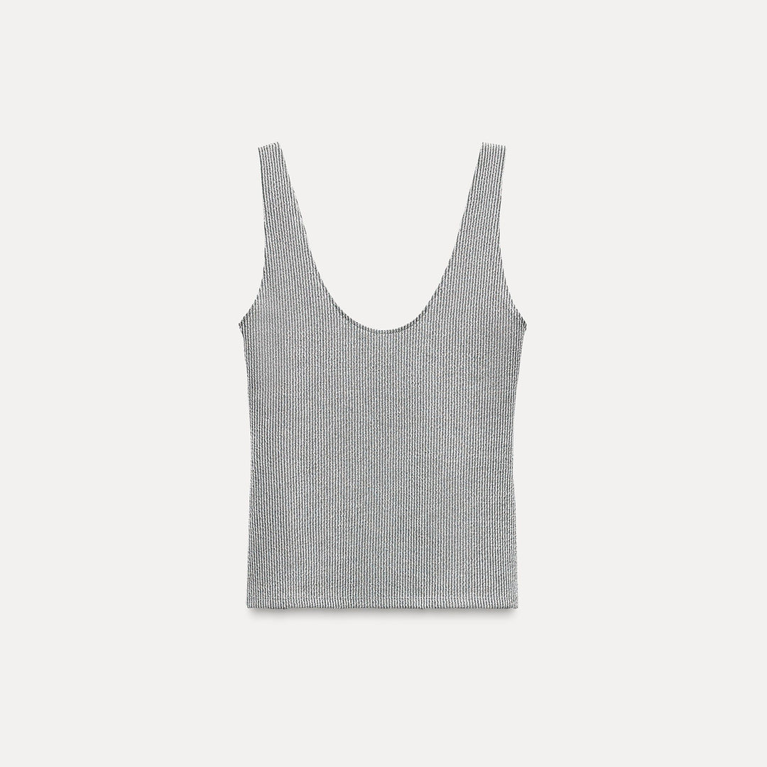 Moudda ZARA - T-shirt bretelles côtelé lurex - Tunisie 2