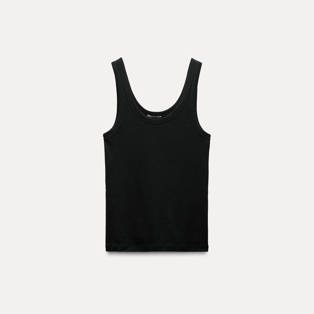 Moudda ZARA - T-shirt en Coton Mercerisé à Bretelles - Tunisie 2